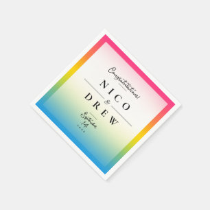 Serviette En Papier Mariage élégant de fierté pansexuelle