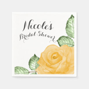 Serviette En Papier Mariage Élégant Fête de Mariage Rose Jaune