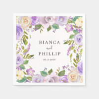 Mariage Élégant Floral Aquarelle Lilas