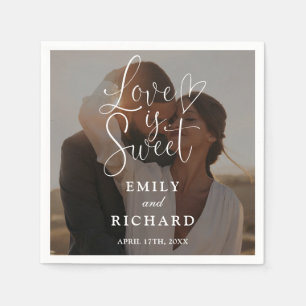Serviette En Papier Mariage élégant moderne doux Photo