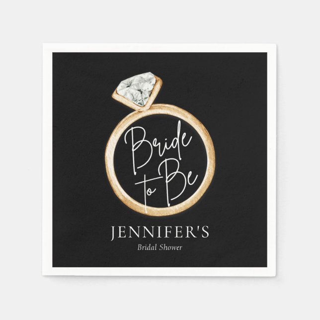 Serviette En Papier Mariage Élégant Moderne Future Mariée Baby Shower (Devant)