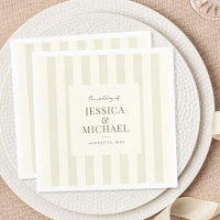 Mariage élégant moderne vert olive rayé