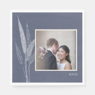 Serviette En Papier Mariage élégant personnalisé avec photo de jardin 