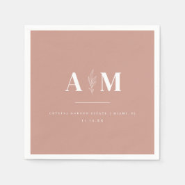 Serviette En Papier Mariage élégant Rose Dusty moderne