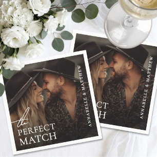 Serviette En Papier Mariage Élégant sur Mesure avec Photo