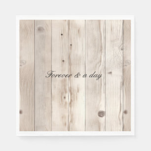 Serviette En Papier Mariage en bois blanc crème