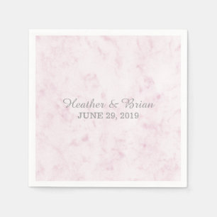 Serviette En Papier Mariage en marbre rose vif