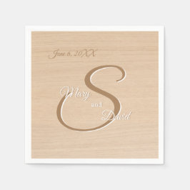 Serviette En Papier Mariage en pin clair