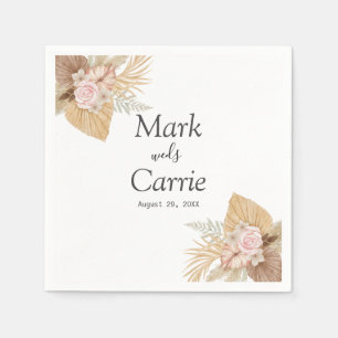 Serviette En Papier Mariage en terre cuite florale bohème