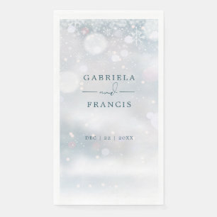 Serviette En Papier Mariage enneigé en pays merveilleux d'hiver