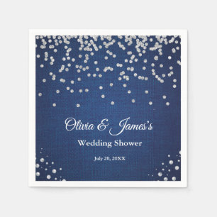 Serviette En Papier Mariage et Fête de Fiançailles du Couple Blue Deni