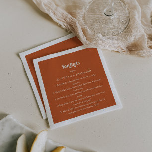 Serviette En Papier Mariage Faits Amusants Terracotta Simple Formel 