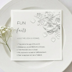 Serviette En Papier Mariage Faits Intéressants Fleurs Roses Blanches 3