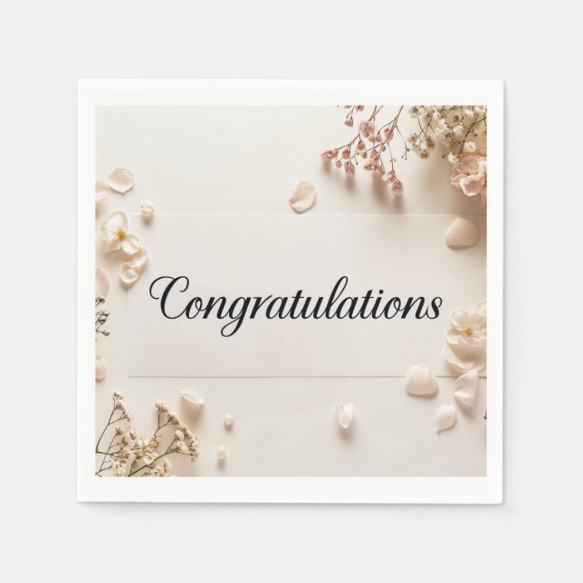 Serviette En Papier Mariage Félicitations Papier Napkin (Devant)