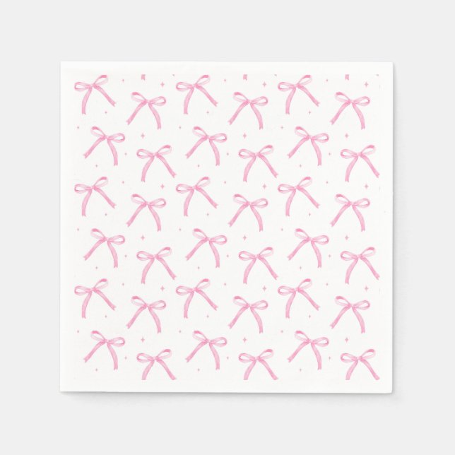 Serviette En Papier Mariage Fête d'anniversaire Rubans Roses (Devant)