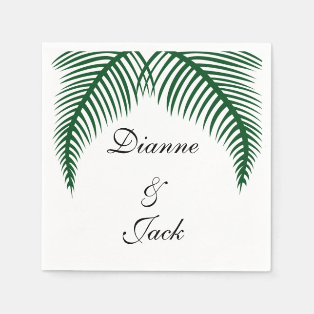 Serviette En Papier Mariage Feuille Tropical Palm (Devant)