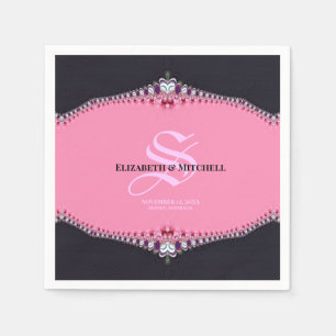 Serviette En Papier Mariage Fiançailles Jour Spécial Princesse Rose De