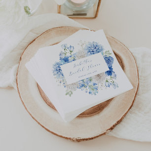 Serviette En Papier Mariage Fleur Bleu Floral