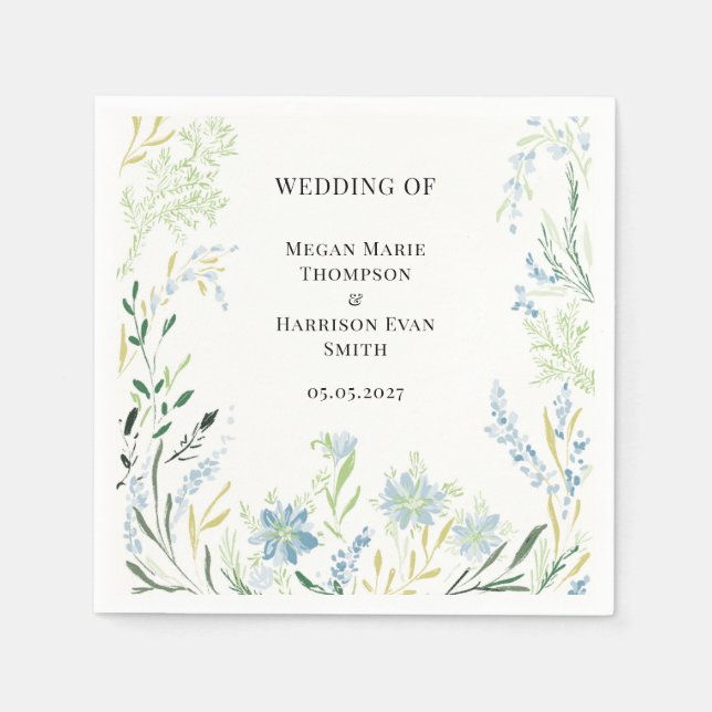 Serviette En Papier Mariage Fleur Delicate Anglais Meadow (Devant)