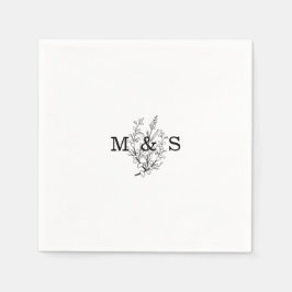 Serviette En Papier Mariage fleur sauvage