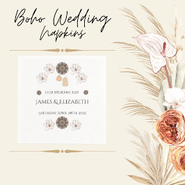 Serviette En Papier Mariage Fleur sauvage Boho