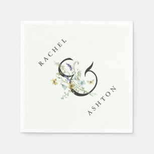 Serviette En Papier Mariage Fleur sauvage Pale Green Elegant