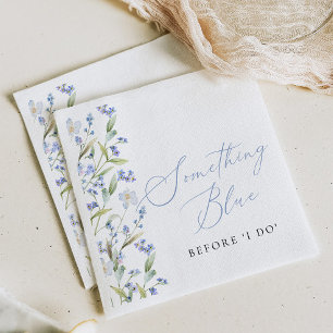 Serviette En Papier Mariage Fleur Sauvage Quelque Chose de Bleu