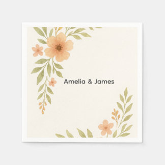Serviette En Papier Mariage Fleur sauvage rustique Napkin