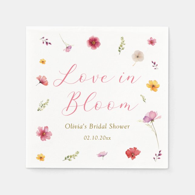 Serviette En Papier Mariage Fleurissant : Baby Shower (Devant)