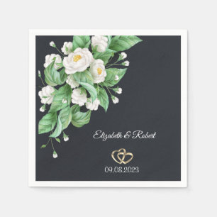 Serviette En Papier Mariage Fleurs Blanches