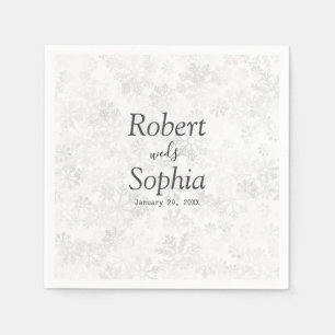 Serviette En Papier Mariage Flocon de Neige d'Hiver