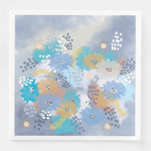 Serviette En Papier Mariage floral abstrait