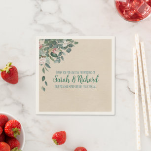 Serviette En Papier Mariage floral Blush Sage