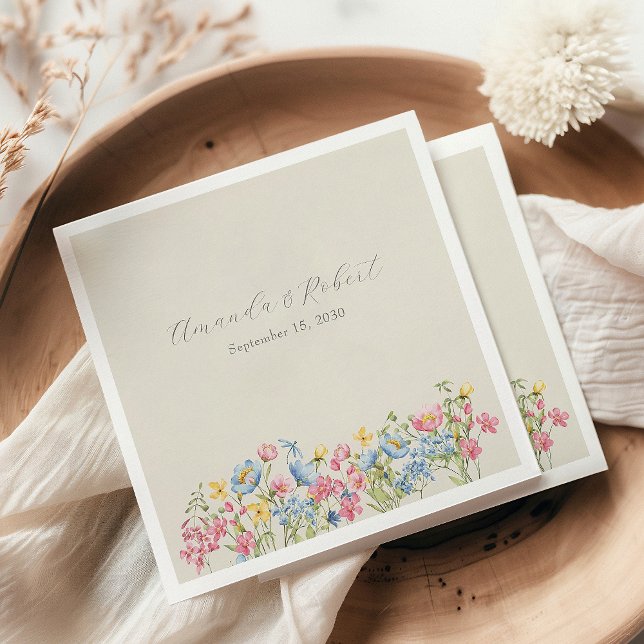 Serviette En Papier Mariage Floral Boho (Créateur téléchargé)