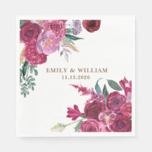 Mariage Floral Bordeaux Romantique Sombre et Éléga