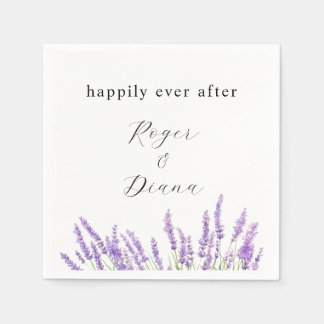 Serviette En Papier Mariage floral de lavande rustique