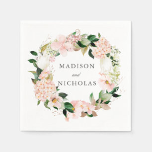 Serviette En Papier Mariage Floral Fleurs de Printemps Personnalisé