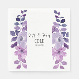 Serviette En Papier Mariage floral Lilac