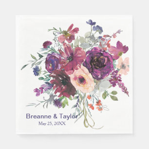 Serviette En Papier Mariage Floral moderne