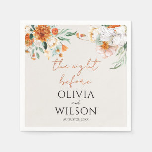 Serviette En Papier Mariage Floral Orange Boho Fall