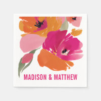 Mariage floral personnalisable Napkin Abstrait mod