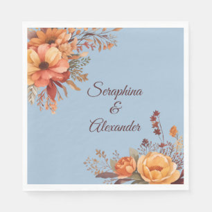 Serviette En Papier Mariage Floral Rustique Aquarelle d'Automne