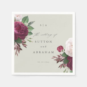 Serviette En Papier Mariage Floral Vintage