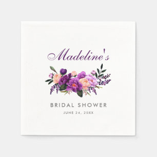 Serviette En Papier Mariage Floral Violet Ultra Violet P