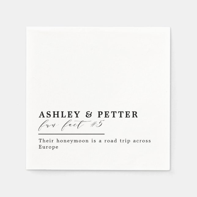 Serviette En Papier Mariage Fun Facts A propos de Couple Classic Scrip (Devant)
