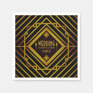 Serviette En Papier Mariage Gatsby Gold 2020