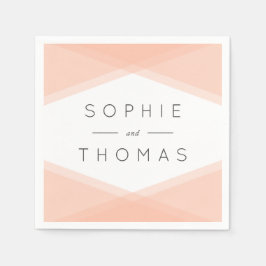 Serviette En Papier Mariage géométrique en couche de plage