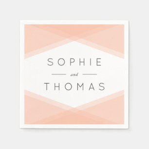 Serviette En Papier Mariage géométrique en couche de plage