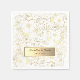 Serviette En Papier Mariage Gold personnalisé