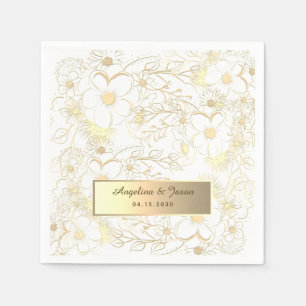 Serviette En Papier Mariage Gold personnalisé